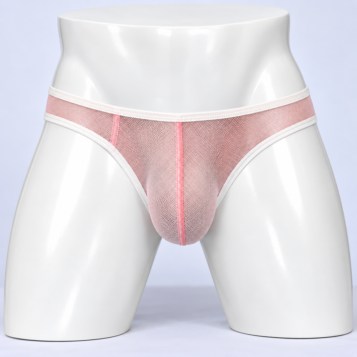 Tanga Clásica Transparente OMMO - portada en maniquí blanco